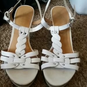 cute white wedges