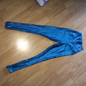Blue high waisted leggings