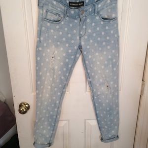 Express polka dot crops