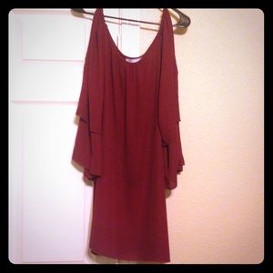 NWOT: Maroon, shoulder peep, XL dress