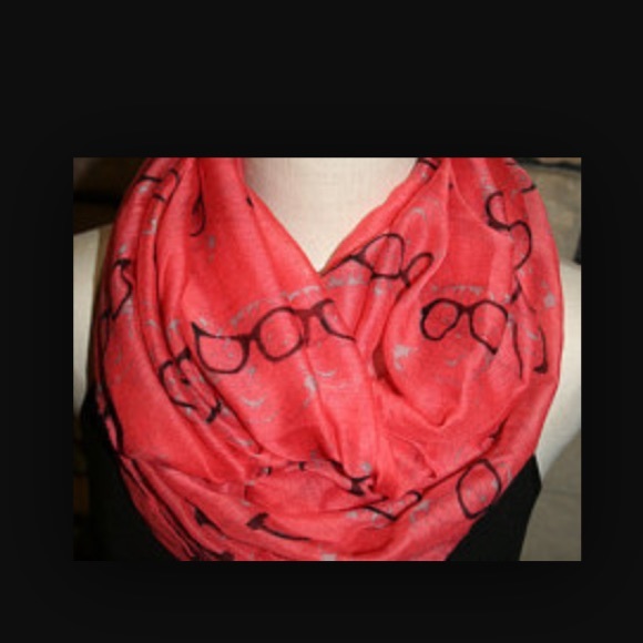 Accessories - 1left Coral colored sunglasses printed scarf