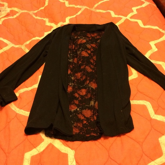 Cardigan with lace detailed back