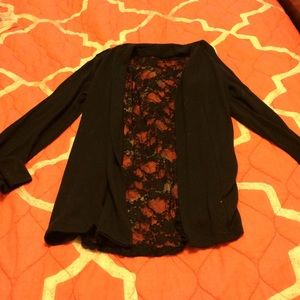 Cardigan with lace detailed back