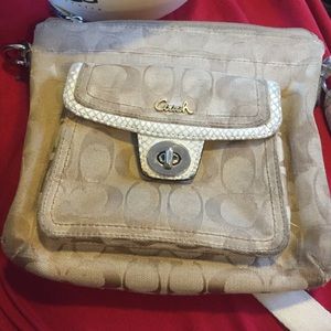 White satchel coach purse