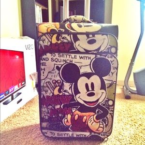 Mickey Mouse Embroidered Large Luggage