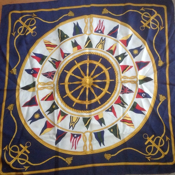 REDUCED - Nautical Themed Silk Scarf.