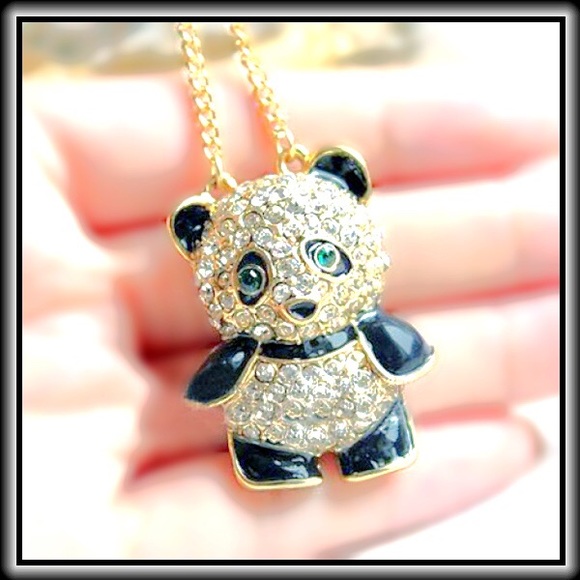 Jewelry - CRYSTAL PANDA BEAR NECKLACE               🎉HPx2🎉