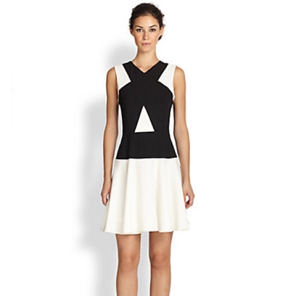 BCBG black and white dress