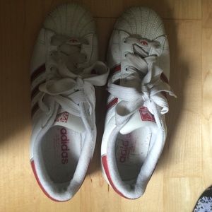 Adidas superstar red shoes