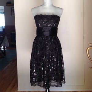 Black sequin cocktail dress