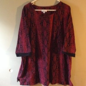 Red/black snakeskin tunic