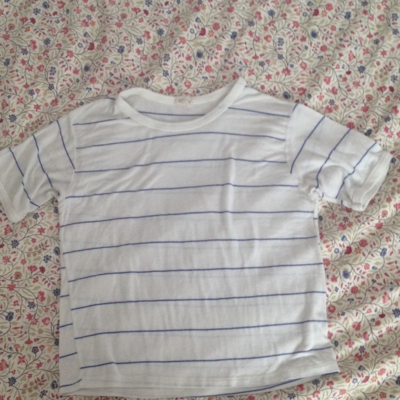 Brandy Melville blue and white striped t shirt