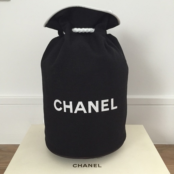 chanel canvas drawstring backpack