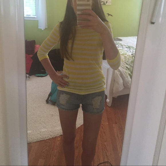 Loft Yellow Stripped Shirt