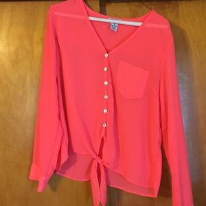 Pink sheer top from Deb