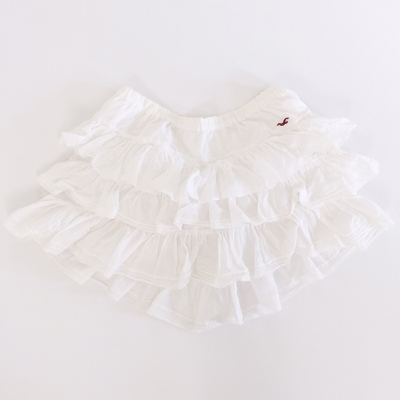 Hollister White Ruffle Skirt
