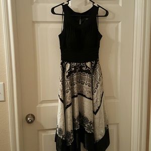 Black patterned cocktail/evening dress