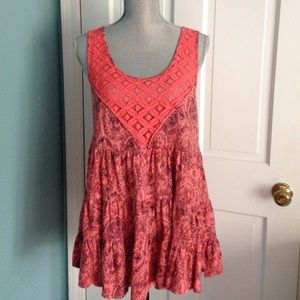 FREE PEOPLE Flower Tiered Crochet Tank
