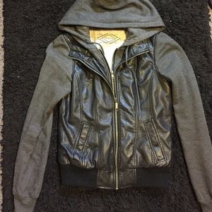 Leather vested jacket
