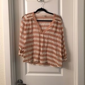 Tan and white blouse