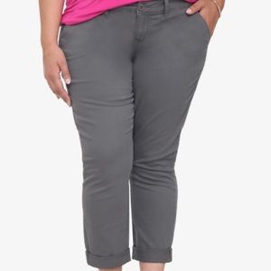 Rolled cuff cropped Gray chinos