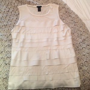 Cream Ann Taylor ruffle tank