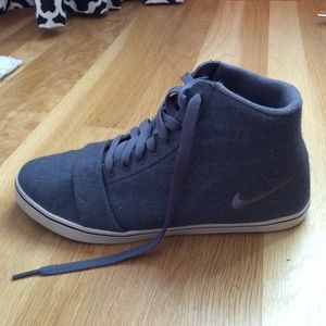 Grey high top Nike sneakers