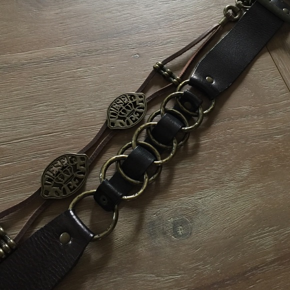 Two leather belts! Diesel and Express brands