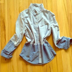 J.Crew blue colorblock button down