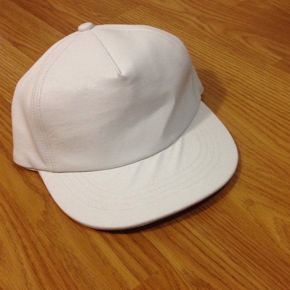 Hip hop leather white cap - Picture 1 of 2