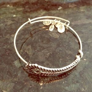 alex and ani expandable peacock feather bracelet
