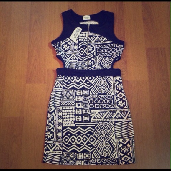 Aztec dress with side cutouts