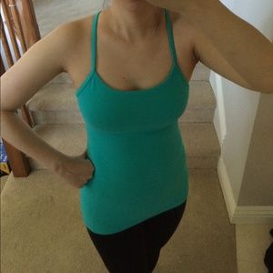 Lululemon Turquoise Power Y Tank Size 6