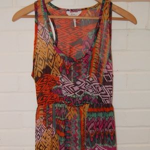 Colorful print dress/swim suit coverup