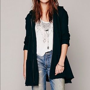Free people tiered trapeze zip sweater