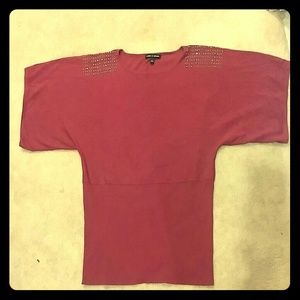 Fitted studded shoulder top