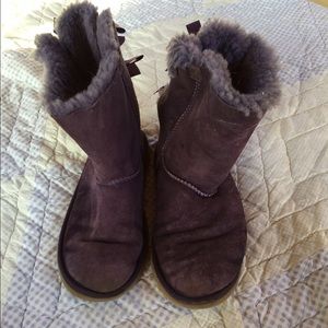 Purple Bailey bow uggs
