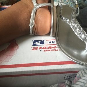 Silver size 12 sandals