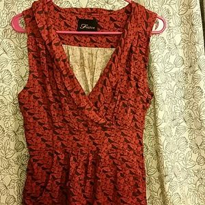 Modcloth bird V neck dress