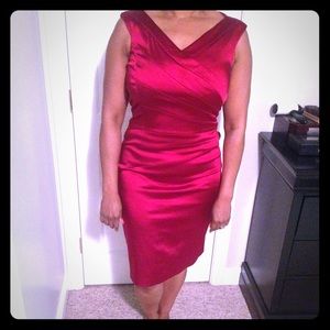 Fabulous form fitting cranberry cocktail dress