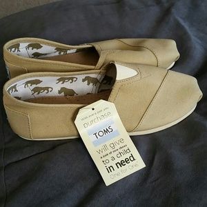 Tom's Khaki Slip-ons
