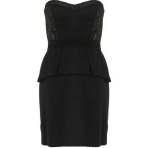 BCBG strapless dress with gold accents