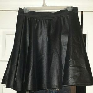 Faux leather skater skirt
