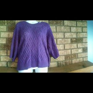 Purple Cable Knit Sweater Purple Cable Knit Sweater