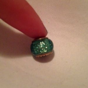 Blue sparkly glass pandora charm