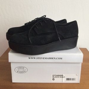 Steve Madden Stommp black suede flatform size 6