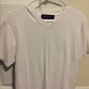White ribbed v neck