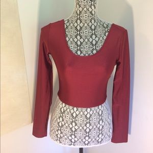 Latex Crimson crop top