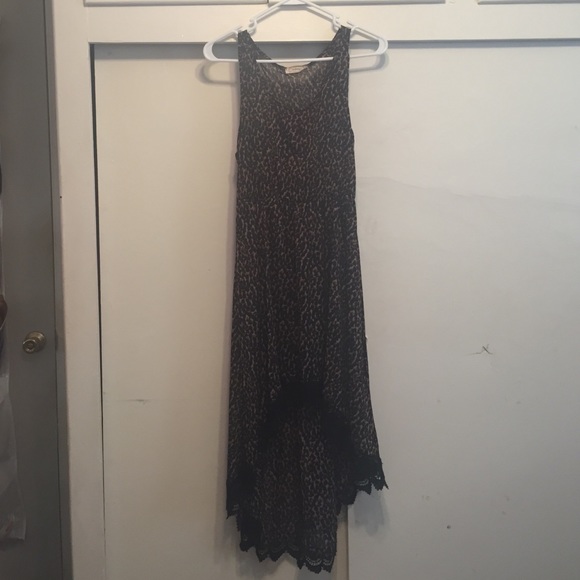 Leopard hi-low dress