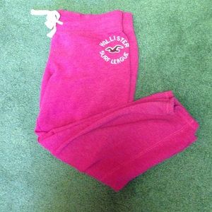 Pink Crop Hollister Sweatpants Size L